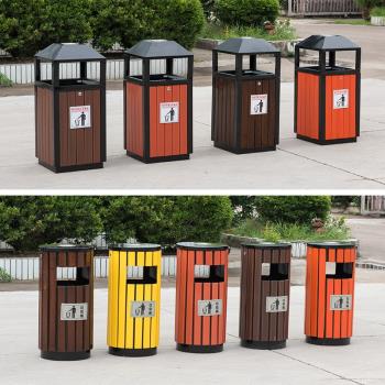 戶外垃圾桶單分類環衛商用室外公園景區小區大號金屬果皮箱不銹鋼