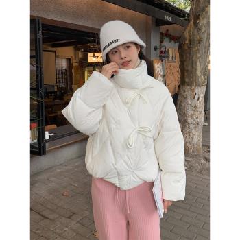 AT1星級少女羽絨服女2023新款小個子立領加厚面包服韓版冬季外套