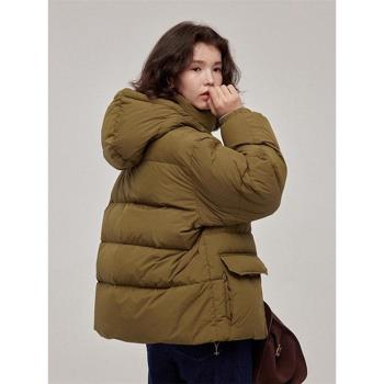 短款羽絨服女冬加厚保暖外套90白鴨絨可拆卸連帽羽絨服麵包服