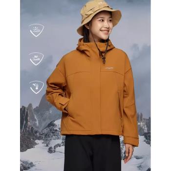 諾詩蘭23年新款秋冬女防風防潑水保暖軟殼衣戶外登山徒步運動外套
