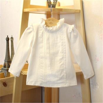 2023春秋洋氣韓版女寶寶打底衫1-2-3歲小童白色春秋長袖嬰兒T恤衫