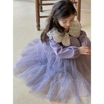 女童公主韓貨加薄絨新款紗裙童裝