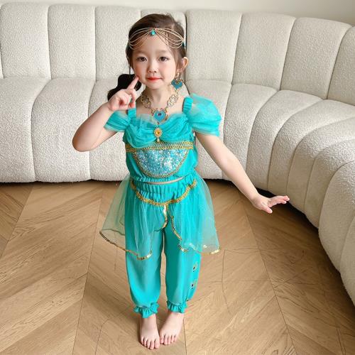 歐美風阿拉丁神燈茉莉公主套裝兒童萬圣節演出服cosplay舞蹈服裝