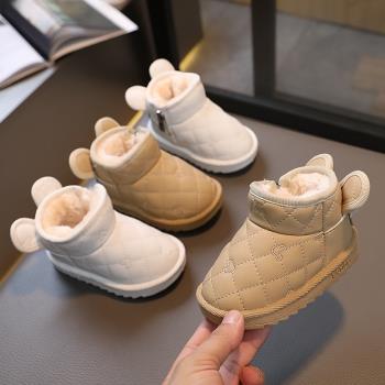 日本GNCH嬰兒童學步鞋寶寶雪地靴冬款加絨棉鞋奶茶耳朵小童寶寶鞋