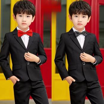兒童西服三件套春秋季英倫韓版男童帥氣西裝套裝男孩花童演出禮服