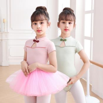 舞蹈服兒童女夏季中國舞跳舞服裝練功服女孩衣服芭蕾舞裙女童短袖