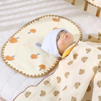 新生嬰兒寶寶純棉紗布云片枕彩棉云朵枕吐奶墊奶嗝巾手臂枕十層大
