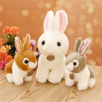 仿真兔子玩偶布娃娃可愛灰色兔兔公仔小白兔毛絨玩具女生安撫抱枕