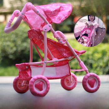 兒童玩具推車女孩禮物過家家玩具寶寶折疊帶娃娃手推車仿真小推車