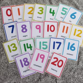 數字卡片1到100幼兒數字卡片蒙氏兒童早教1到20認識數字英語單詞