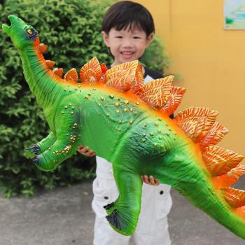 大號霸王龍軟膠恐龍玩具搪膠孩地攤仿真動物套裝模型跨境