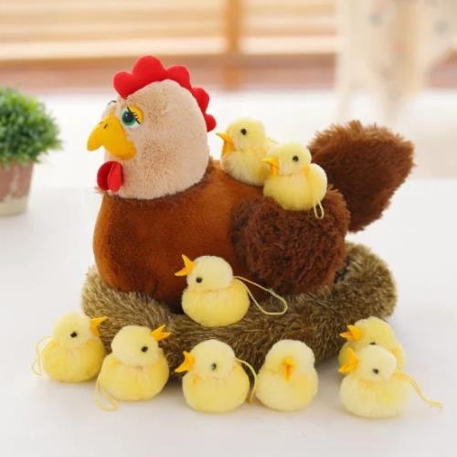 雞公仔雞年老母雞公仔會叫雞窩孵小雞公雞兒童教學毛絨玩具活禮品|毛絨/玩偶/公仔/布藝類玩具|ETMall東森購物網