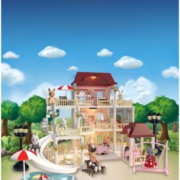 兒童diy手工公主別墅城堡幼兒園玩具大型益智仿真女孩娃娃屋拼裝