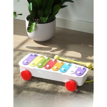 快樂年華八音手敲琴嬰兒玩具0-1歲木琴打擊樂器8個月寶寶音樂玩具