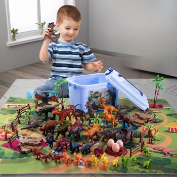 仿真恐龍玩具霸王龍三角龍動物模型套裝兒童男孩子恐龍蛋暴龍3歲6