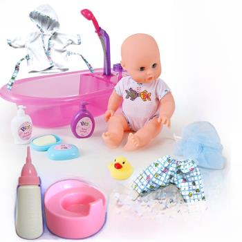 寶寶洗澡玩具18仿真娃娃浴盆花灑噴水12-5歲男女孩小黃鴨兒童玩具