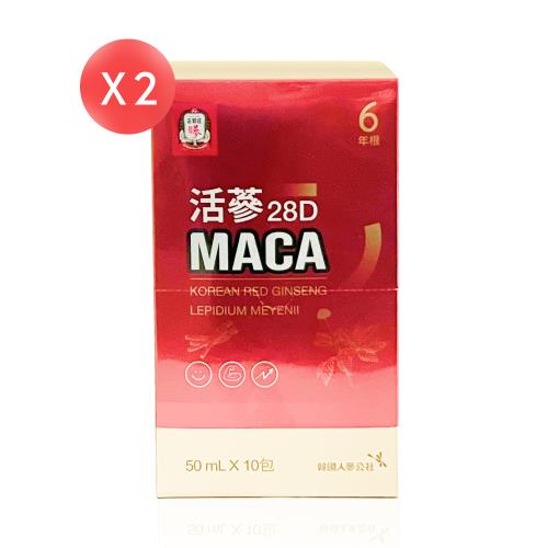 【正官庄】 活蔘28D MACA 馬卡飲 10包*2盒（共20包） 瑪卡
