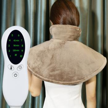 跨境出口臺灣110v電熱披肩頸部背部疼痛發熱披肩智能調溫加熱毯