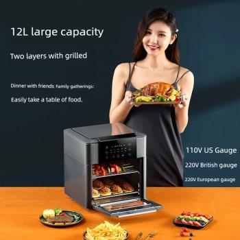 110V臺灣空氣炸鍋烤箱家用小型多功能烘焙電烤箱一體2021款大容量