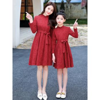 紅色旗袍特別中國風復古親子裝