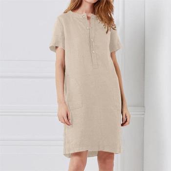 Short Sleeve Casual Daily Wear Knee-Length Dress及膝連衣裙