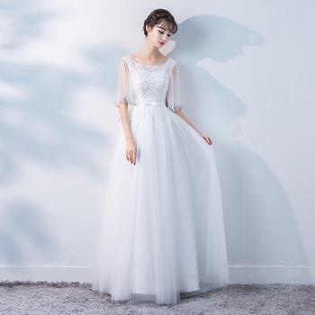 優雅長款學生畢業連衣裙晚禮服