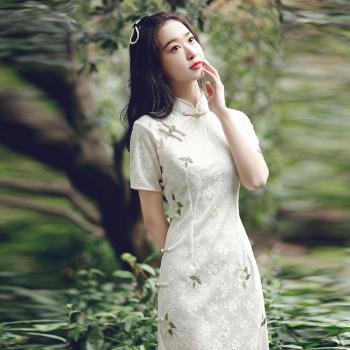 2024年夏季新款中國風民國法式年輕款名媛減齡改良旗袍連衣裙女