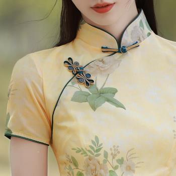 法式旗袍2025年新款改良年輕款民國長款復古高級連衣裙高階女夏季