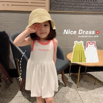 韓版連衣裙夏季童裝2023女童夏裝新款網紅寶寶背心裙洋氣兒童裙子
