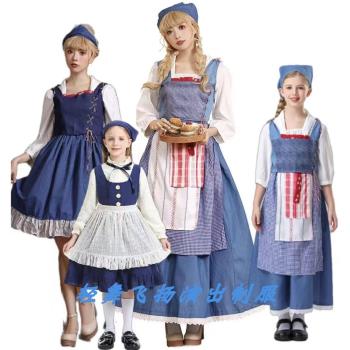 法國童話故事 兒童賣火柴的小女孩服裝 中世紀灰姑娘田園農場女仆