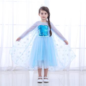 冰雪奇緣愛莎公主裙兒童生日派對禮服演出艾莎連衣裙Elsa Costume