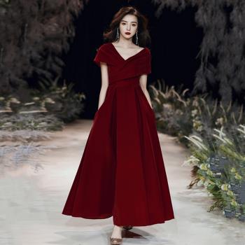 敬酒服新娘結婚訂婚晚禮服女宴會連衣裙小個子孕婦遮肚子大碼衣服