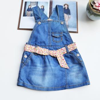 澳洲女童牛仔裙夏季無袖背帶