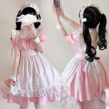 粉色做你的貓咪女僕裝洛麗塔女僕裝cosplay服裝cos女傭連衣裙大碼