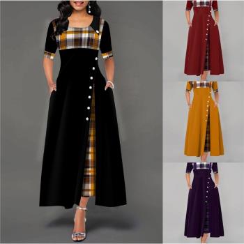 Ladies Vintage A-Line Big Swing Maxi Party Dresses 2021 女士