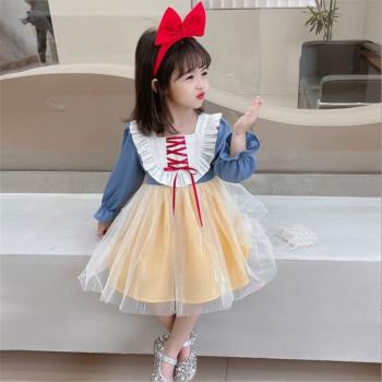愛莎公主裙寶寶周歲禮服女童秋裝