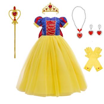 迪士尼女童白雪公主扮演連衣裙