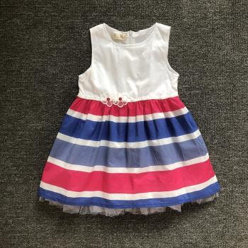 可愛女童條紋夏季3-8歲公主裙