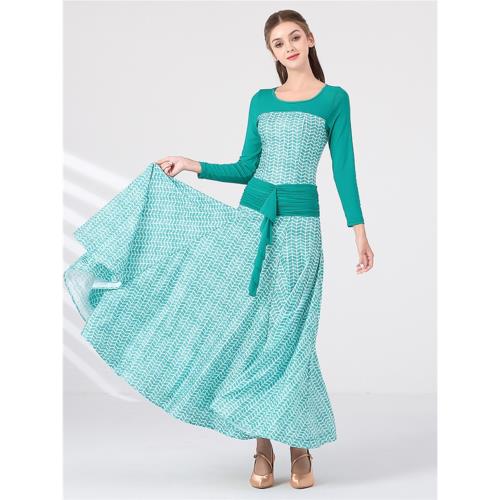 清倉 以琳飛兒 摩登舞裙大擺裙連衣裙1737國標舞服評審裁判服