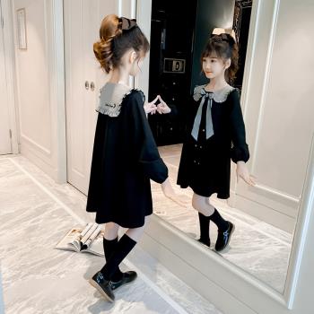 洋氣長袖網紅10歲裙子女童秋裝