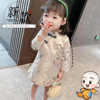 中國風長袖公主裙子女童旗袍