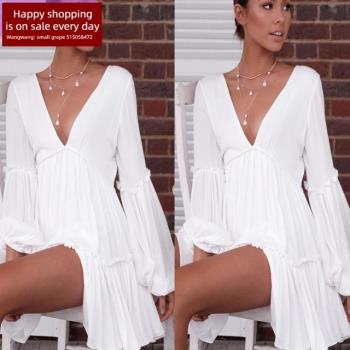 Women Sexy Summer Shirt Dresses Office Dress Long Blouse OL