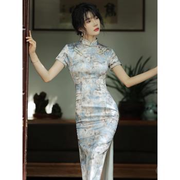 老上海復古中國風年輕款蝕骨旗袍