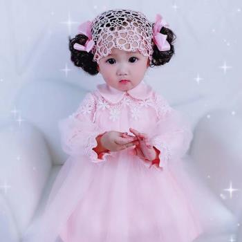 女童春秋冬款長袖公主裙女寶寶百日周歲禮服連衣裙嬰兒洋氣紗裙