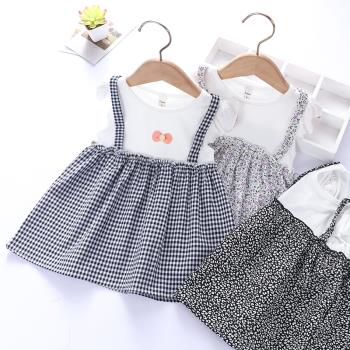 小寶寶夏季新品假兩件韓版童裝