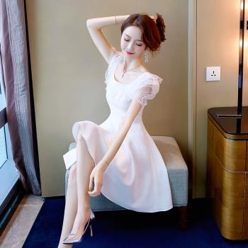 女裝白色連衣裙夏季性感禮服蕾絲