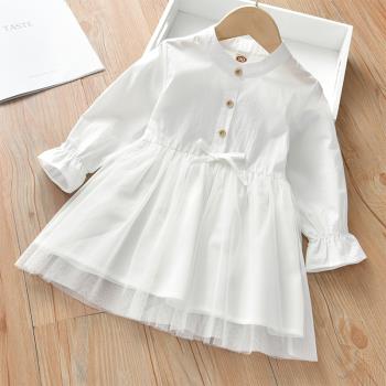 童裝春季白色寶寶公主連衣裙