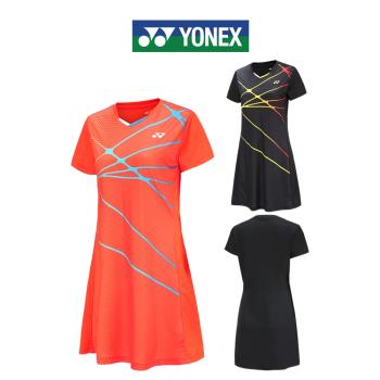 YONEX尤尼克斯羽毛球服yy新款連衣裙速干透氣網球運動訓練女裝夏
