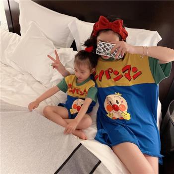 日系可愛女童純棉短袖卡通睡衣