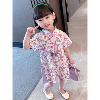 女童可愛星黛露旗袍裙子夏季中國風小童裝洋氣寶寶薄款漢服連衣裙